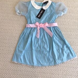 Dolls Kill Blue Dress with Pink Bow